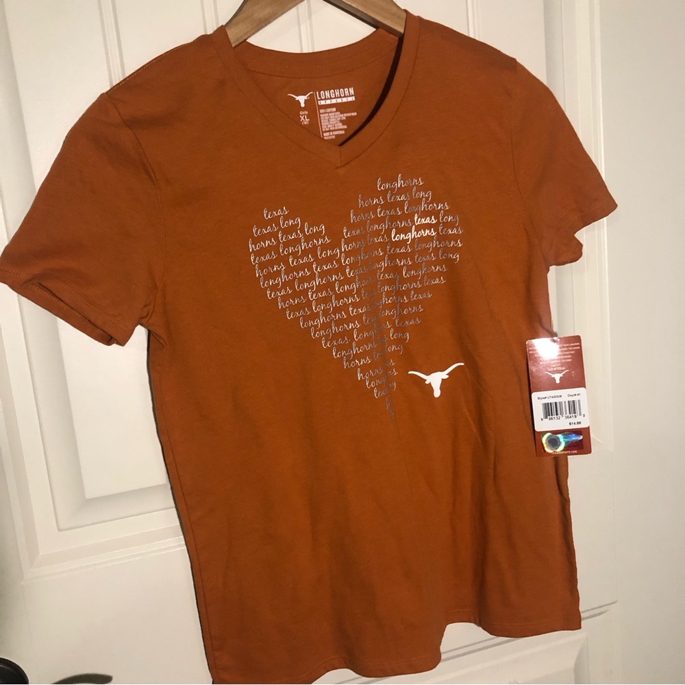 Girls Texas Longhorns v neck tee shirt 16